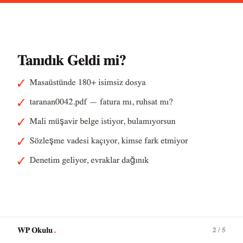 İşletme sahibinin evrak sorunu - İsimsiz taramalar, kayıp sözleşmeler, denetim paniği