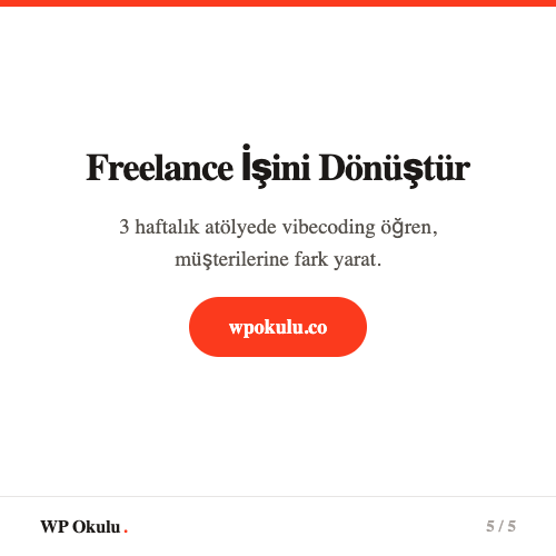 Freelance işini dönüştür - Vibecoding ile yeni bir kariyer seviyesine geç
