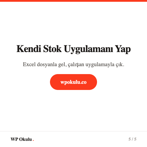 Kendi stok uygulamanı yap - Vibecoding atölyesinde 3 haftada kendi işletme aracını geliştir