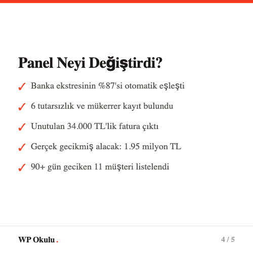 Tahsilat panelinin işletmeye kazandırdıkları - Vadesi geçen alacak uyarısı, çek takibi, otomatik hatırlatma