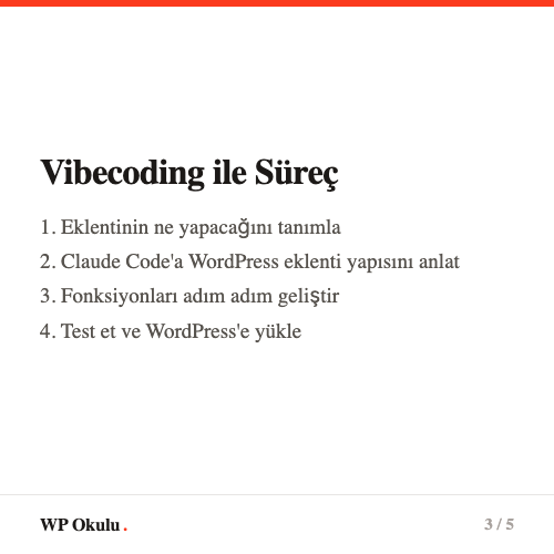 Claude Code ile WordPress eklentisi oluşturma - Adım adım süreç