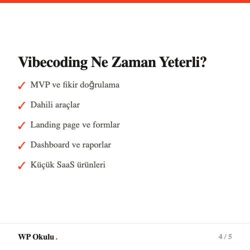 Maliyet karsilastirma tablosu - Yazilimci vs vibecoding