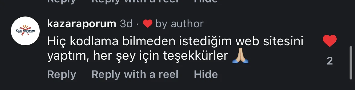 @kazaraporum Instagram yorumu