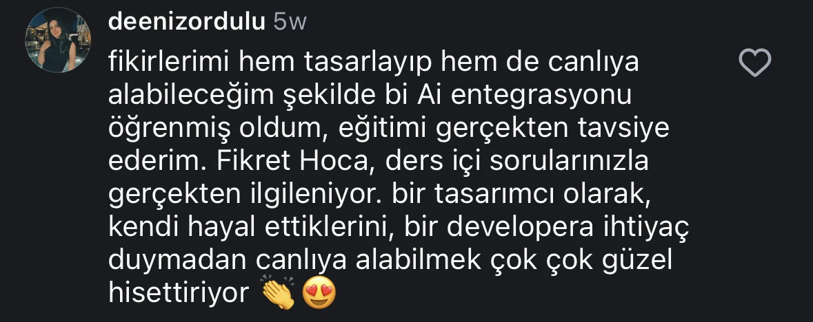 @deenizordulu Instagram yorumu